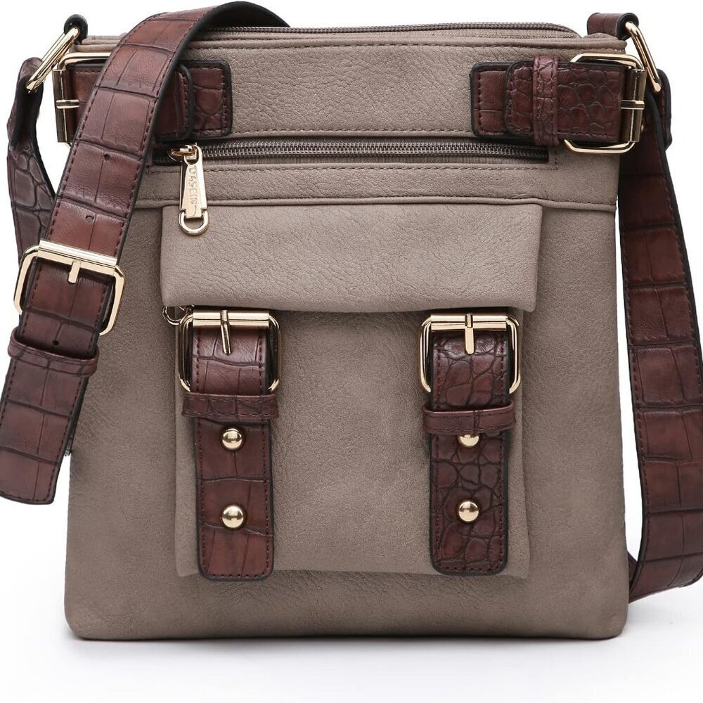 Women Lightweight Vegan Leather Crossbody Bag Travel Purse Organizer